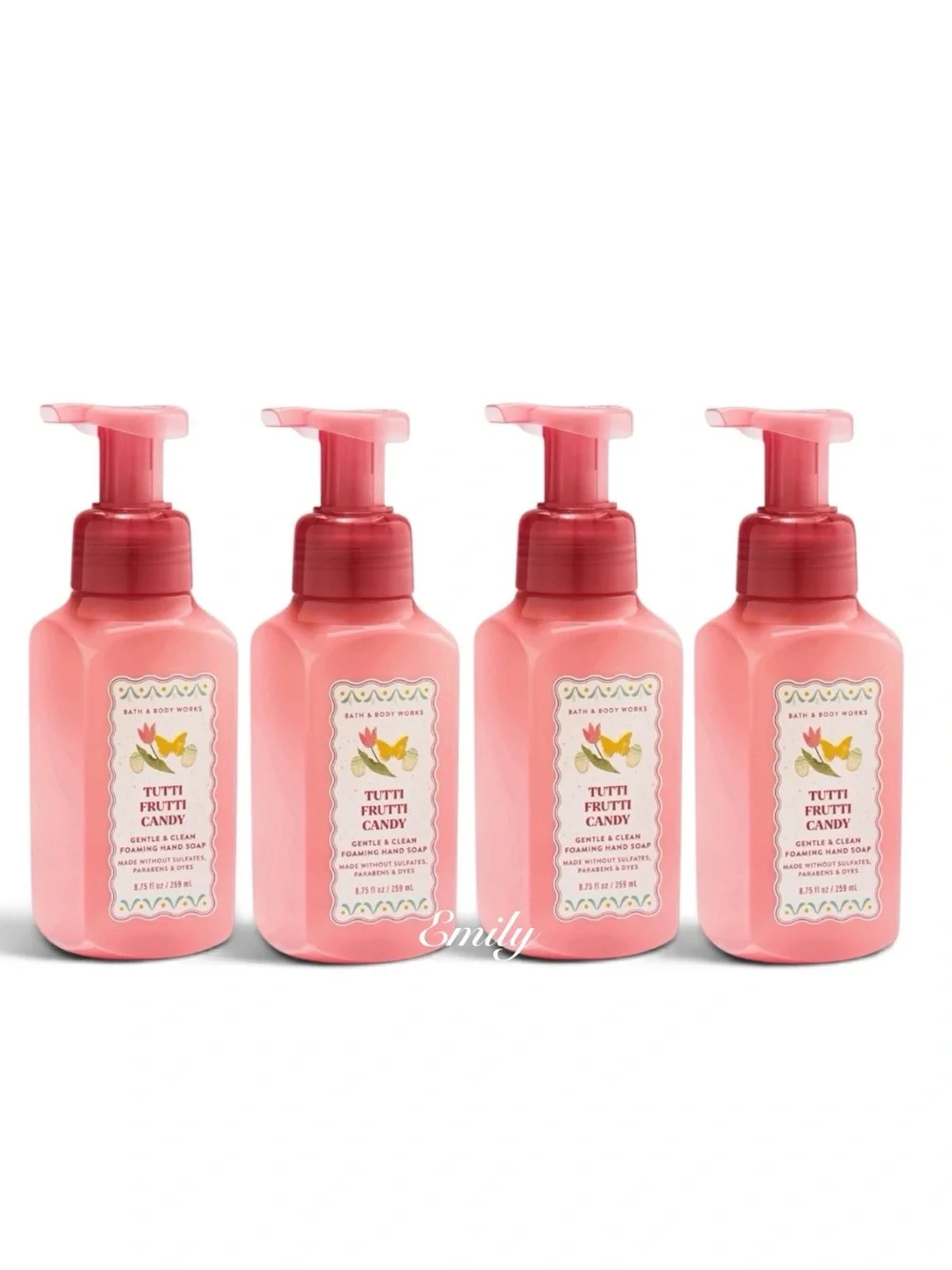 4X Bath & Body Works TUTTI FRUITY foaming hand soap 8.75 fl oz set bundle
